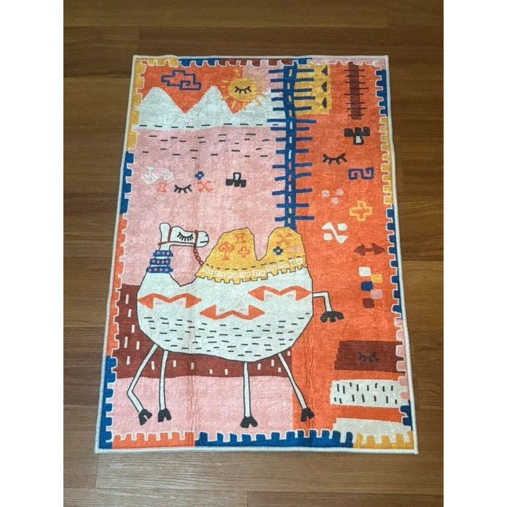 2 x 3 ft. Rug Washable Colorful Camel Desert Theme